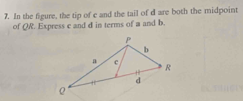 Solved: In the figure, the tip of c and the tail of d are both the ...