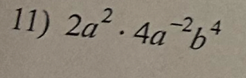 2a^2· 4a^(-2)b^4