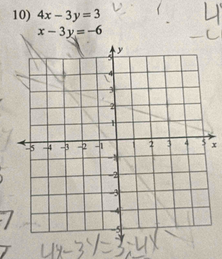 4x-3y=3
x-3y=-6
x