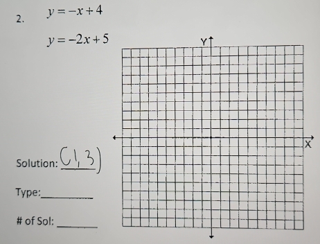 y=-x+4
y=-2x+5
Solution:_
Type:_
# of Sol:
_