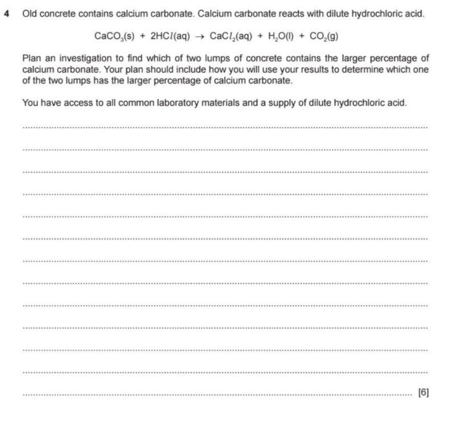 Solved: Old concrete contains calcium carbonate. Calcium carbonate ...
