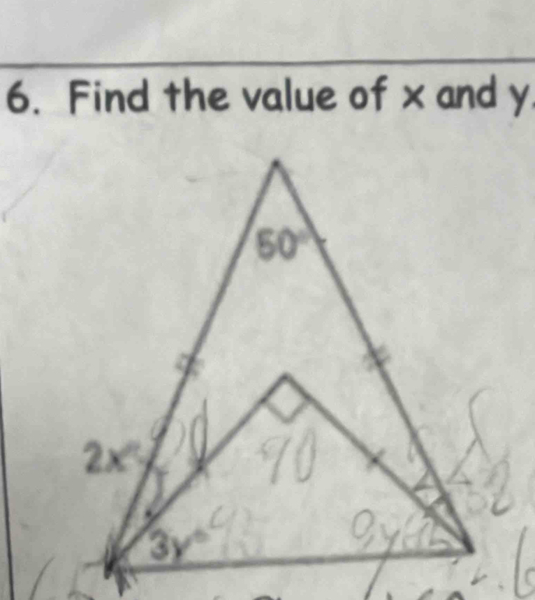 Find the value of x and y.