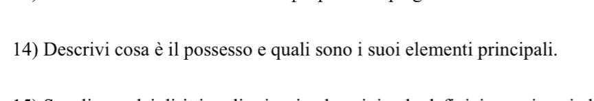 Descrivi cosa è il possesso e quali sono i suoi elementi principali.