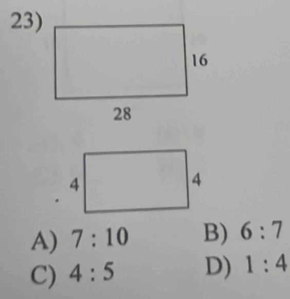 A) 7:10
B) 6:7
C) 4:5
D) 1:4