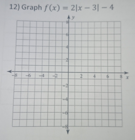 Graph f(x)=2|x-3|-4