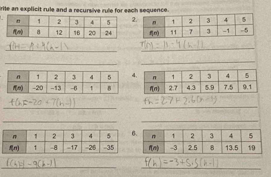 rite an explicit rule and a recursive rule for each sequence.
_
_
_
_
_
_
_
_
__