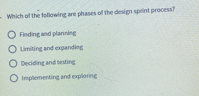 Solved: Which of the following are phases of the design sprint process ...
