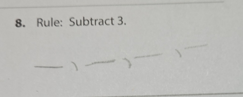 Rule: Subtract 3. 
_ 
_ 
_ 
、 
_