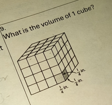 the volume of 1 cube?
9.
t