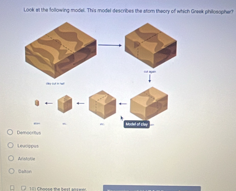 Solved: Look at the following model. This model describes the atom ...