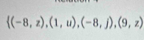  (-8,z),(1,u),(-8,j),(9,z)