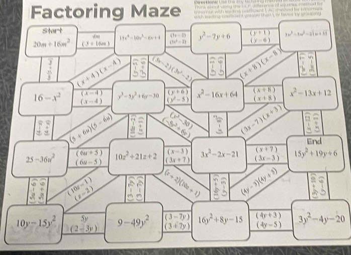 Factoring Maze  C  m e t e  f ar  t o  m