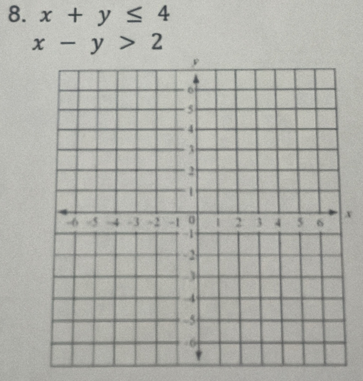 x+y≤ 4
x-y>2
x