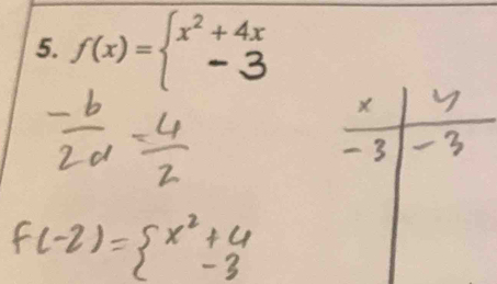 f(x)=beginarrayl x^2+4x -3endarray.