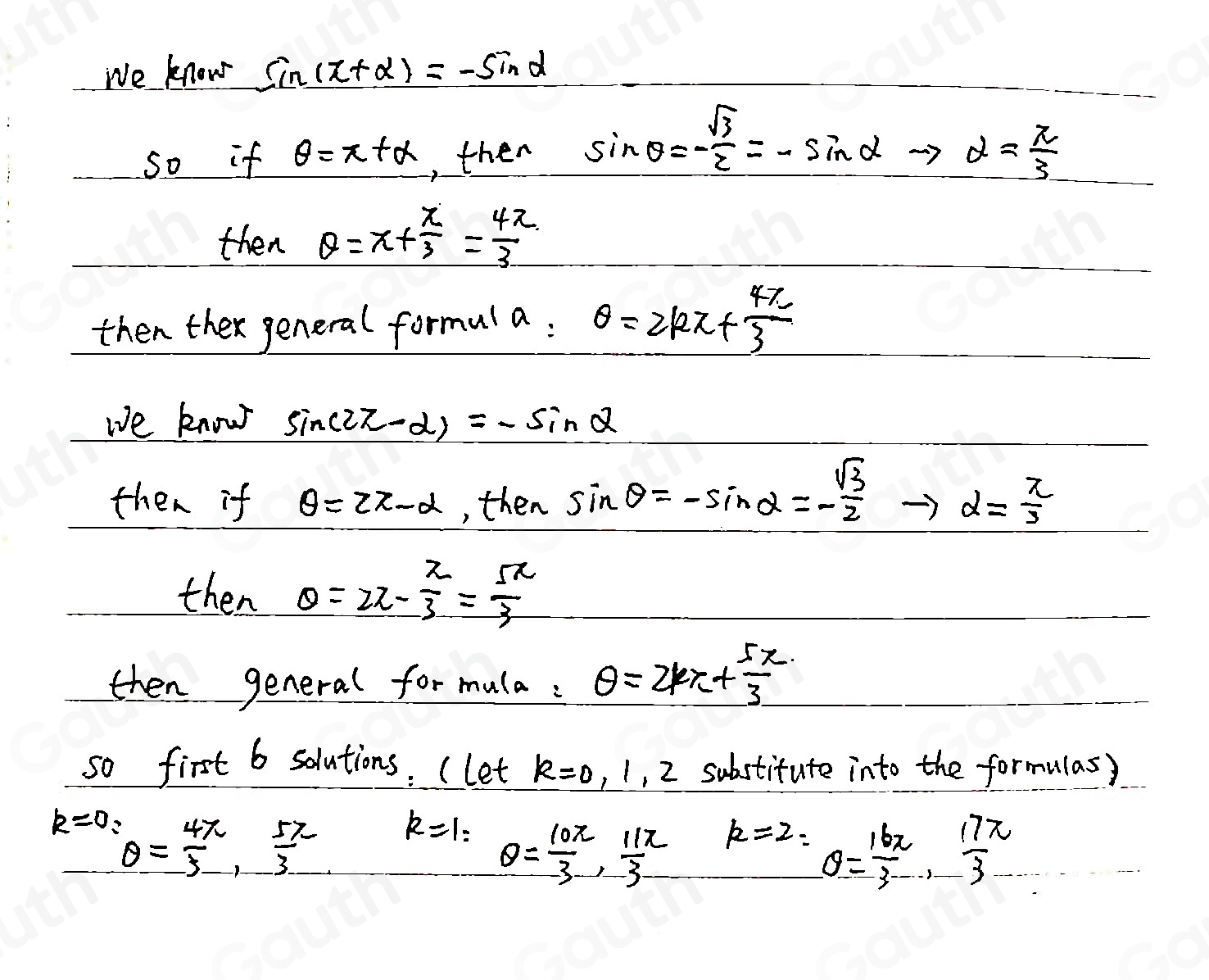 Solved: Solve the equation. Give a general formula for all the ...