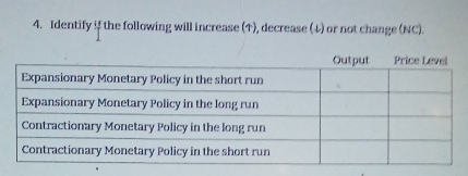 Identify if the following will increase (), decrease (↓) or not change (NC).