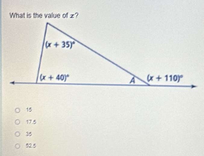 What is the value of £?
15
17.5
25
52.5