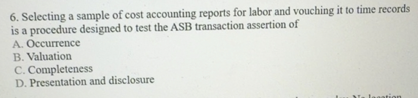 Solved: Selecting a sample of cost accounting reports for labor and ...
