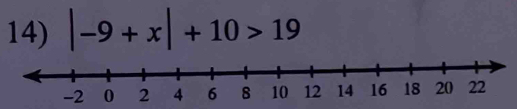 |-9+x|+10>19