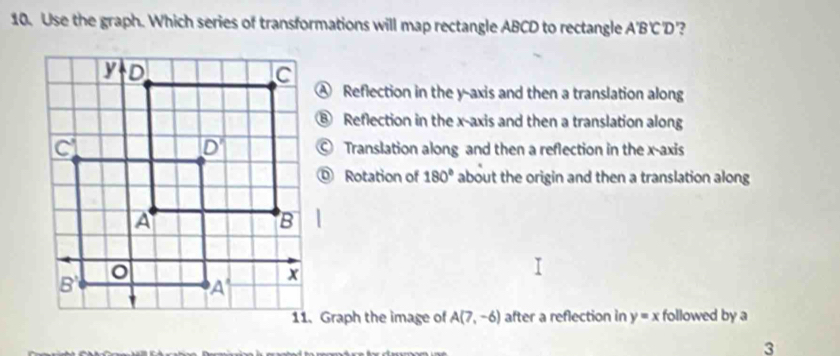 Solved: Use the graph. Which series of transformations will map ...