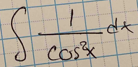 ∈t  1/cos^2x dx