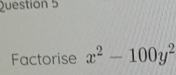 Factorise x^2-100y^2