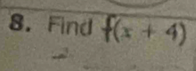 Find f(x+4)