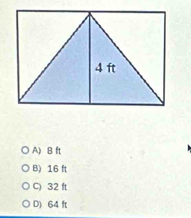 A) 8 ft
B) 16 ft
C) 32 ft
D) 64 ft