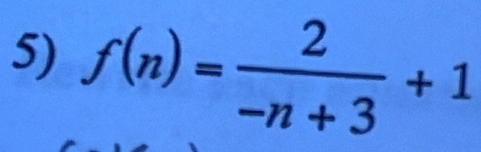 f(n)= 2/-n+3 +1