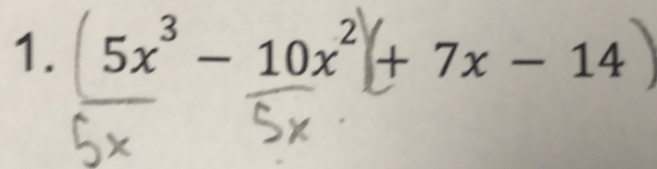 5x³ - 10x² + 7x − 14