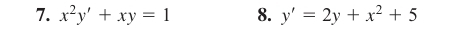 x^2y'+xy=1 8. y'=2y+x^2+5
