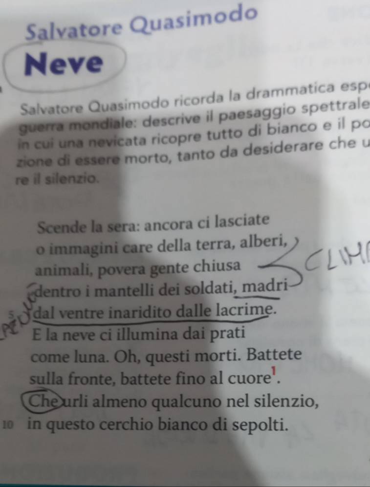 Risolto:Salvatore Quasimodo Neve Salvatore Quasimodo ricorda la ...