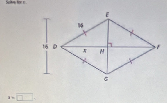 Sohve for x.
x=□.