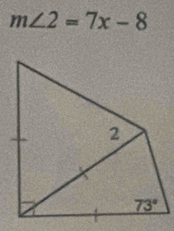 m∠ 2=7x-8