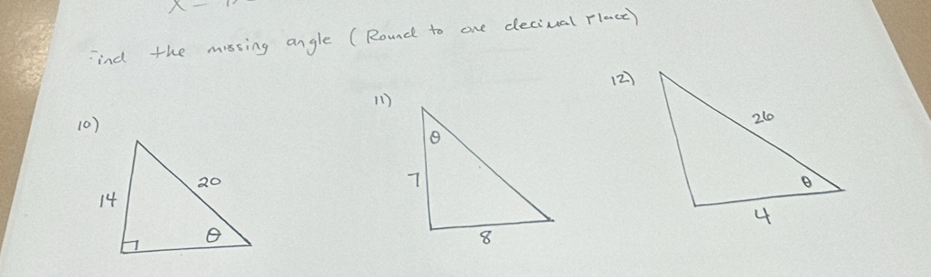 x-1 
ind the missing angle (Rounc to one decival rlace) 
(2) 
(1) 
(0)