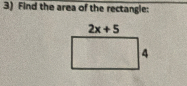 Find the area of the rectangle: