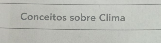 Conceitos sobre Clima