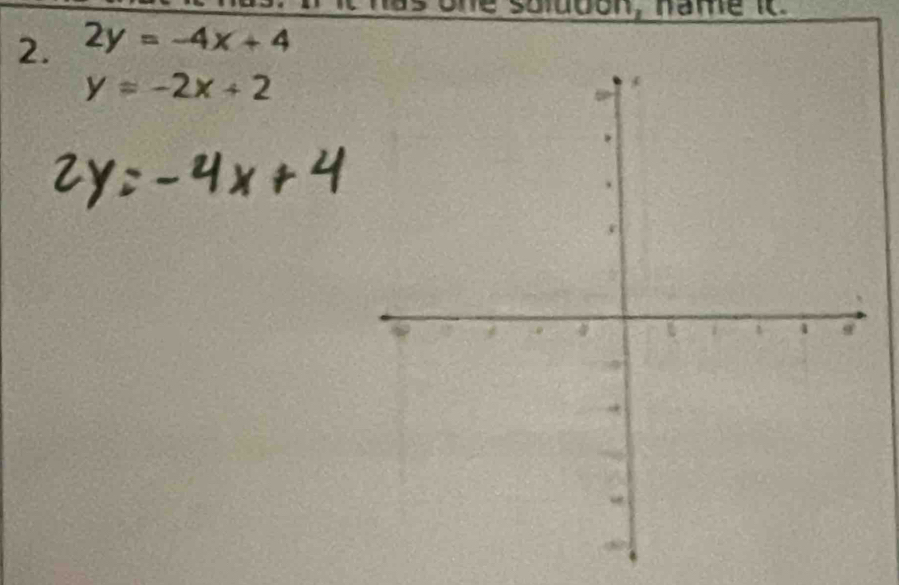 one suludon, hame to
2. 2y=-4x+4
y=-2x+2