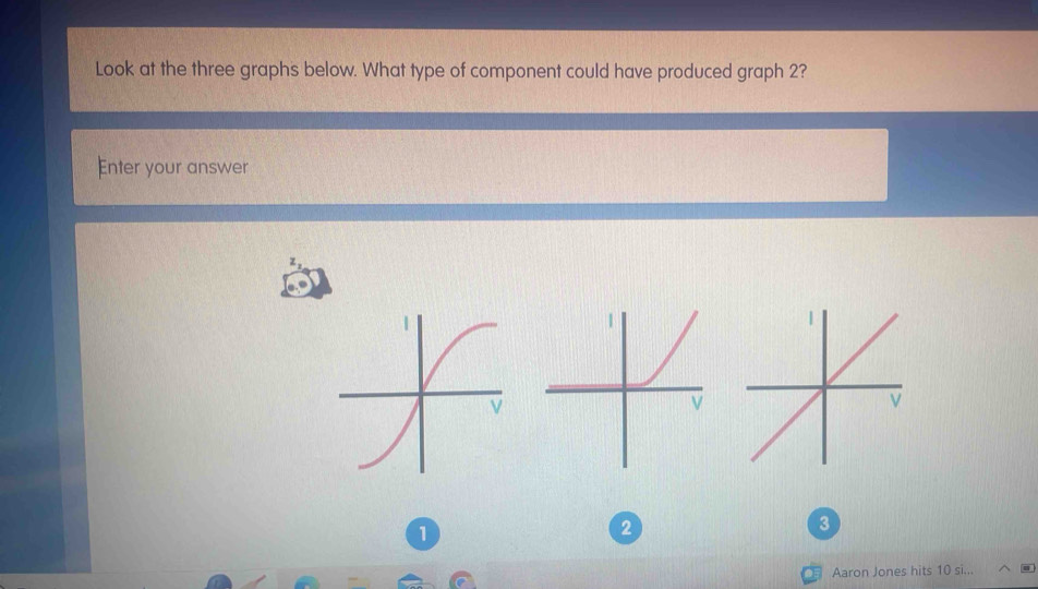 Solved: Look at the three graphs below. What type of component could ...