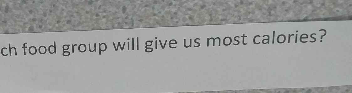 ch food group will give us most calories?