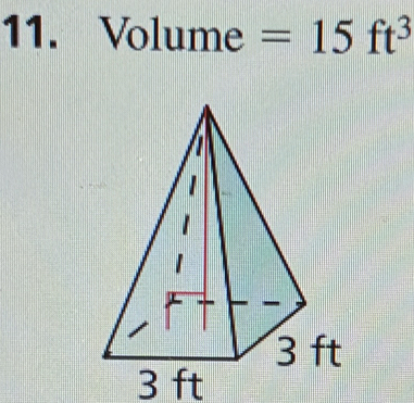 Volume =15ft^3
3 ft