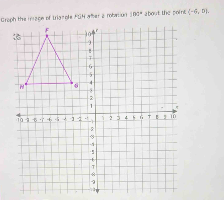 180° about the point (-6,0).