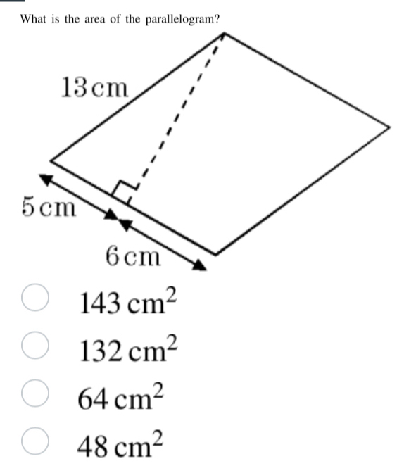 143cm^2
132cm^2
64cm^2
48cm^2