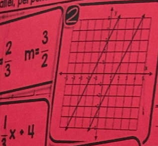  2/3 m= 3/2 
 1/2 x· 4