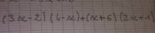 (3x-2)(4-x)+(x+5)(2x+1)