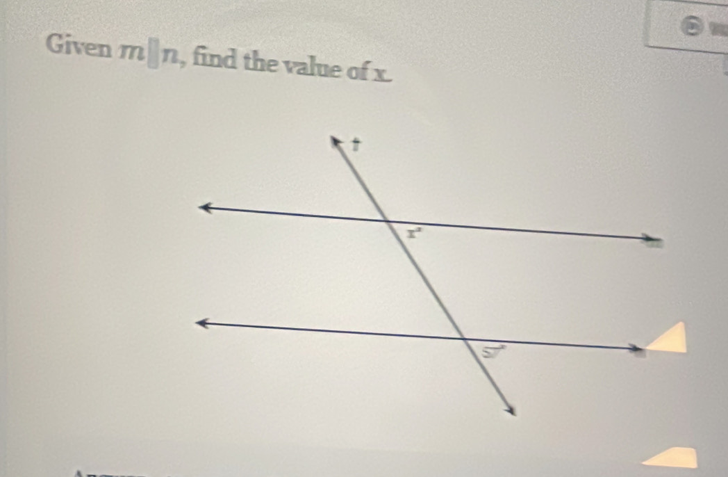 Given m□ n , find the value of x.