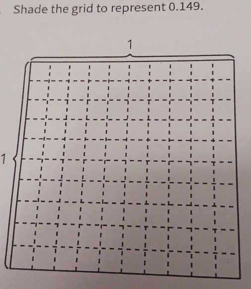 Shade the grid to represent 0.149.
1
1