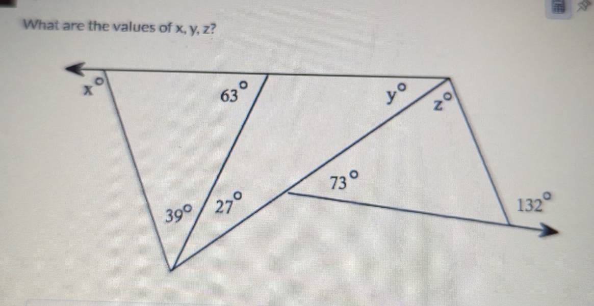 What are the values of x, y, z?