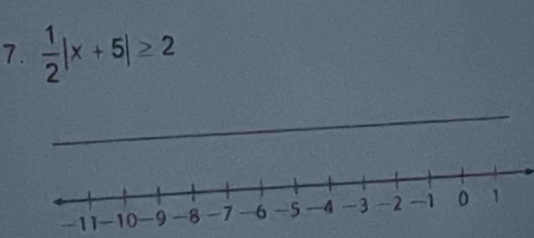  1/2 |x+5|≥ 2