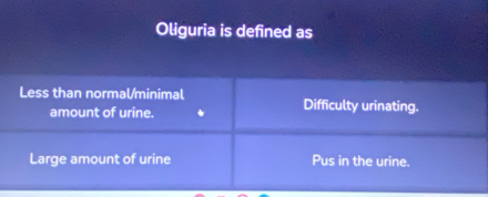 Oliguria is defined as